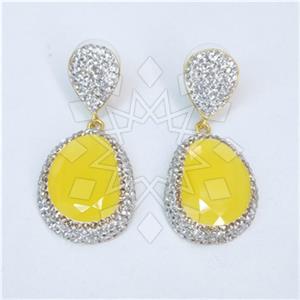 Fashion Gem and Crystals Single Drop Earrings