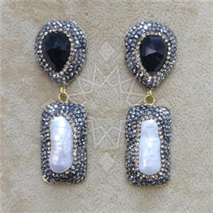 Fashion Gem and Crystals Single Drop Earrings