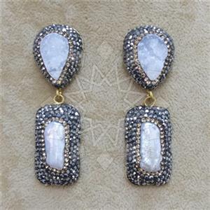 Fashion Gem and Crystals Single Drop Earrings