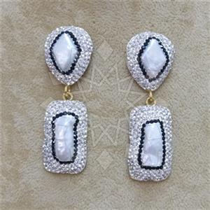 Fashion Gem and Crystals Single Drop Earrings