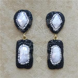 Fashion Gem and Crystals Single Drop Earrings