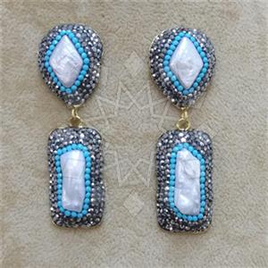 Fashion Gem and Crystals Single Drop Earrings
