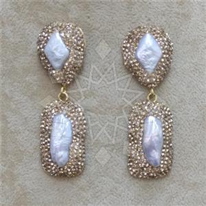 Fashion Gem and Crystals Single Drop Earrings
