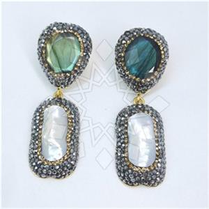 Fashion Gem and Crystals Single Drop Earrings