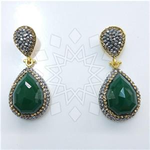 Fashion Gem and Crystals Single Drop Earrings