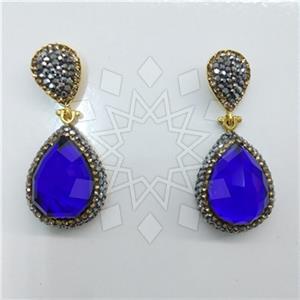 Fashion Gem and Crystals Single Drop Earrings