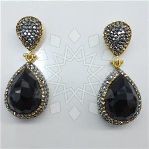 Fashion Gem and Crystals Single Drop Earrings