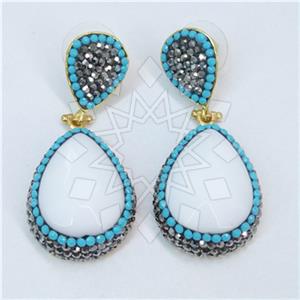 Fashion Gem and Crystals Single Drop Earrings