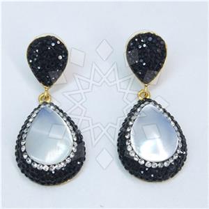 Fashion Gem and Crystals Single Drop Earrings