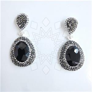 Fashion Gem and Crystals Single Drop Earrings