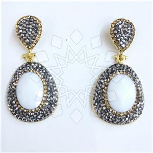 Fashion Gem and Crystals Single Drop Earrings