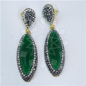 Fashion Gem and Crystals Single Drop Earrings