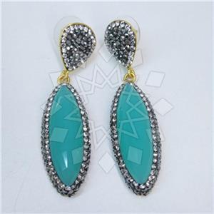 Fashion Gem and Crystals Single Drop Earrings
