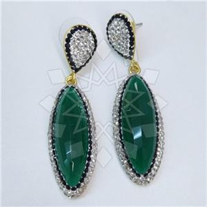 Fashion Gem and Crystals Single Drop Earrings