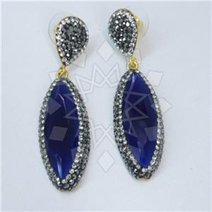 Fashion Gem and Crystals Single Drop Earrings