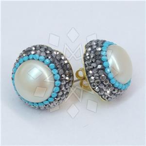 Fashion Gem and Crystals Stud Earrings