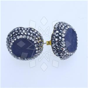 Fashion Gem and Crystals Stud Earrings