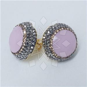 Fashion Gem and Crystals Stud Earrings