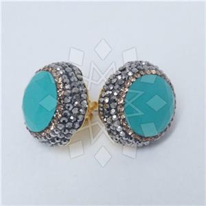 Fashion Gem and Crystals Stud Earrings
