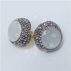 Fashion Gem and Crystals Stud Earrings