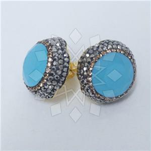 Fashion Gem and Crystals Stud Earrings
