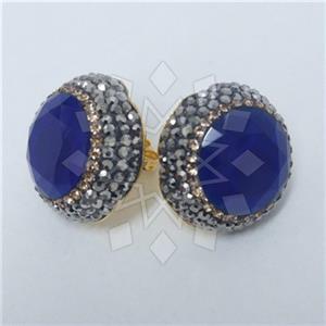 Fashion Gem and Crystals Stud Earrings