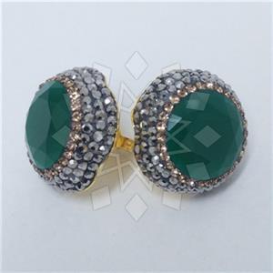 Fashion Gem and Crystals Stud Earrings