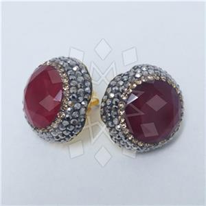 Fashion Gem and Crystals Stud Earrings