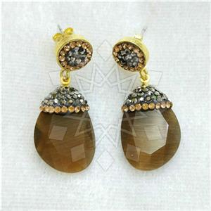 Fashion Gem and Crystals Dangle Earrings