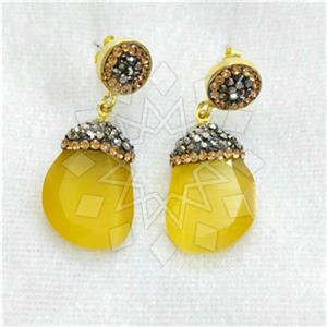 Fashion Gem and Crystals Dangle Earrings