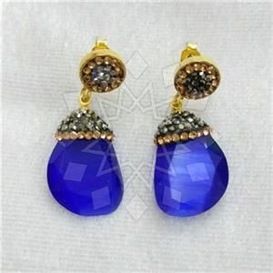 Fashion Gem and Crystals Dangle Earrings