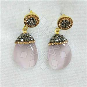 Fashion Gem and Crystals Dangle Earrings