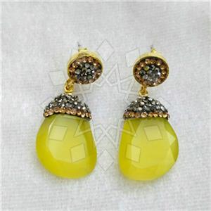 Fashion Gem and Crystals Dangle Earrings