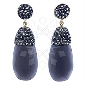 Fashion Gem and Crystals Dangle Earrings