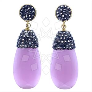 Fashion Gem and Crystals Dangle Earrings