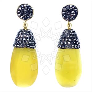 Fashion Gem and Crystals Dangle Earrings