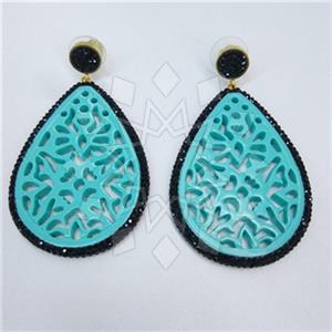Fashion Gem and Crystals Single Drop Earrings