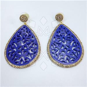 Fashion Gem and Crystals Single Drop Earrings