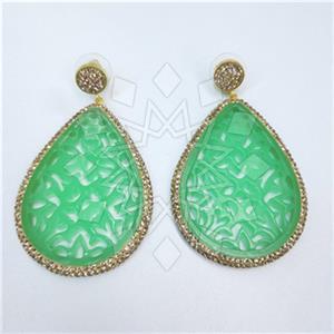 Fashion Gem and Crystals Single Drop Earrings