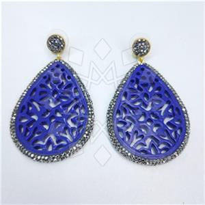 Fashion Gem and Crystals Single Drop Earrings