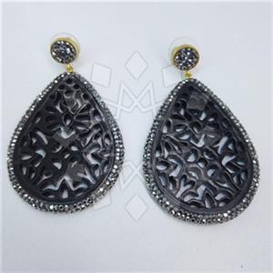 Fashion Gem and Crystals Single Drop Earrings