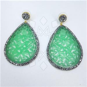 Fashion Gem and Crystals Single Drop Earrings