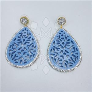 Fashion Gem and Crystals Single Drop Earrings