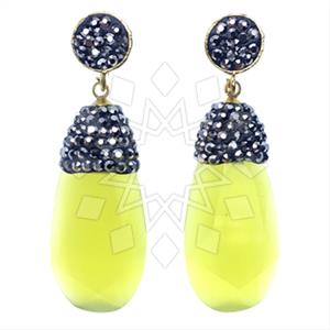 Fashion Gem and Crystals Single Drop Earrings