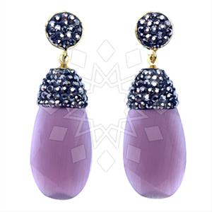 Fashion Gem and Crystals Single Drop Earrings