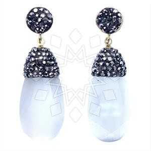 Fashion Gem and Crystals Single Drop Earrings