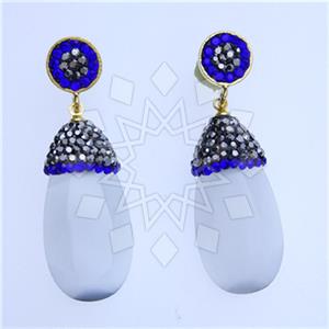 Fashion Gem and Crystals Single Drop Earrings