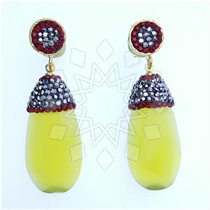 Fashion Gem and Crystals Single Drop Earrings