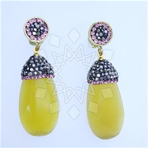 Fashion Gem and Crystals Single Drop Earrings