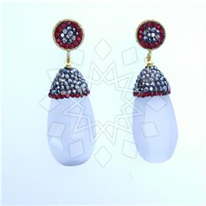 Fashion Gem and Crystals Single Drop Earrings